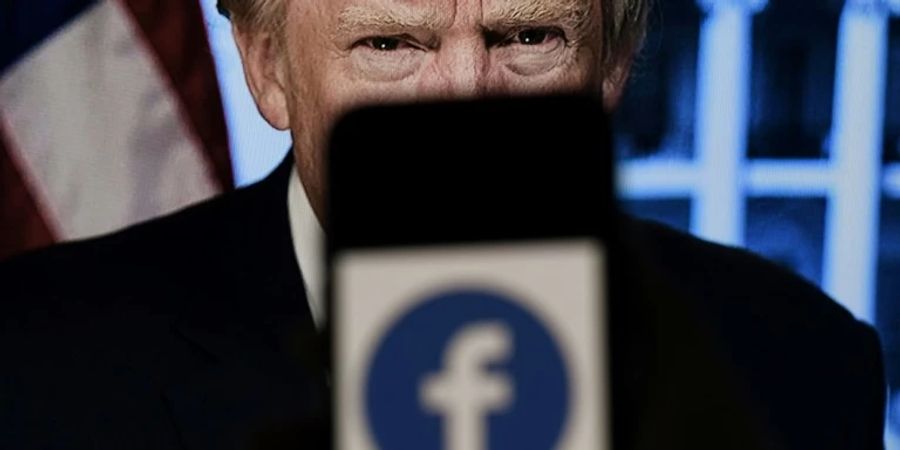 Trump und Facebook-Logo