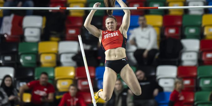Angelica Moser im Einsatz bei der Hallen-Europameisterschaft in Istanbul. Angelica Moser