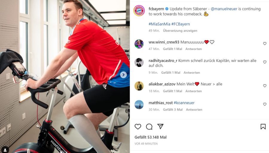 Bayern-Keeper Manuel Neuer arbeitet an seinem Comeback.