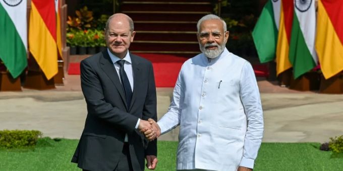 Scholz und Modi in Neu Delhi Scholz und Modi in Neu Delhi