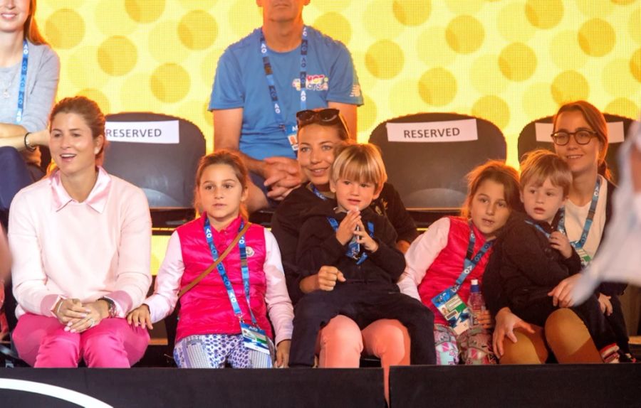 Fedis Kids Myla Rose (13), Lenny (8), Charlene Riva (13) und Leo (8) an den Australian Open 2018.