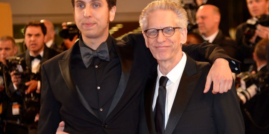 David Cronenberg mit seinem Sohn Brandon beim Filmfestival in Cannes.