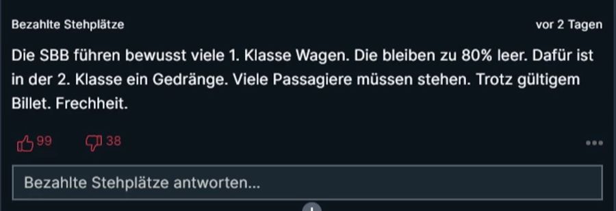 Dieser Leser hält das Verhalten der SBB für eine «Frechheit».