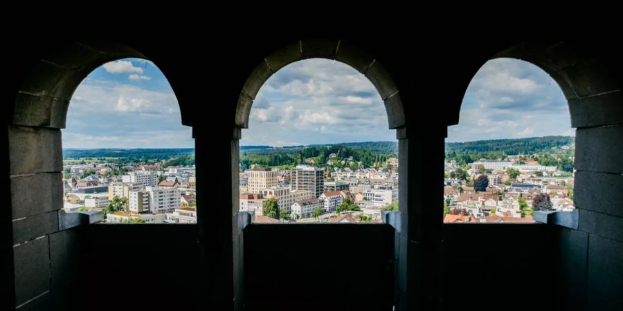 Blick vom Schloss auf die Stadt Uster.