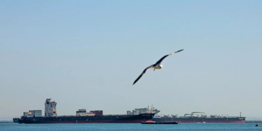 Öltanker und Frachtschiff vor der Küste Kaliforniens