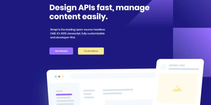 Screenshot der Website des Strapi Headless-CMS. CMS Stable