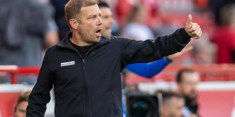 Hat mit Bielefeld den BVB zu Gast: Arminia-Coach Frank Kramer. Foto: Andreas Gora/dpa