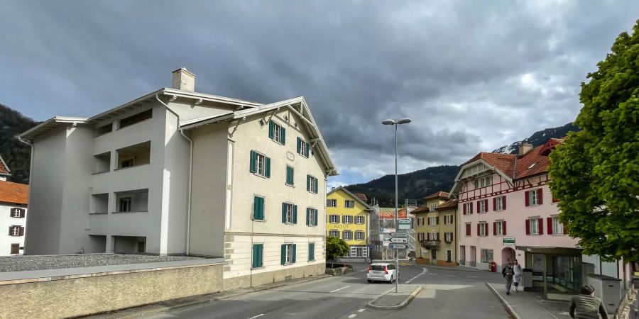 Das Dorfzentrum in der Gemeinde Rhäzüns.