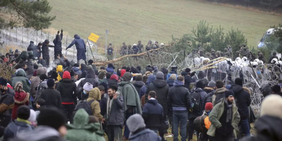 Tausende Flüchtlinge befinden sich derzeit an der Grenze von Belarus zu Polen.