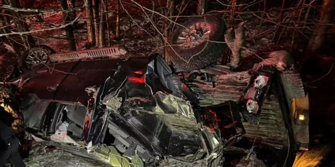 An diese Unfallstelle führte Tinsley die Polizei. Unfall.