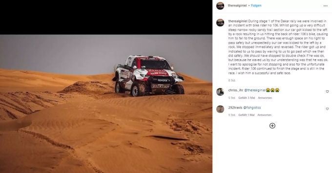 Giniel de Villiers erklärt seine Sicht der Dinge – und entschuldigt sich. Rallye Dakar
