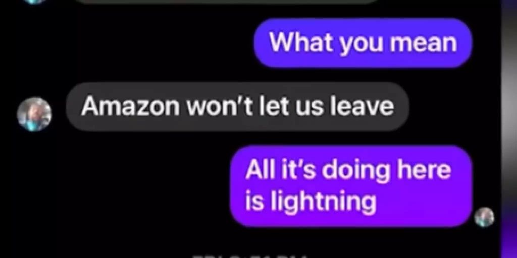 Amazon employees (†) complained via SMS before the hurricane