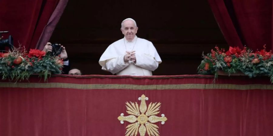 Papst Franziskus bei seiner Weihnachtsbotschaft