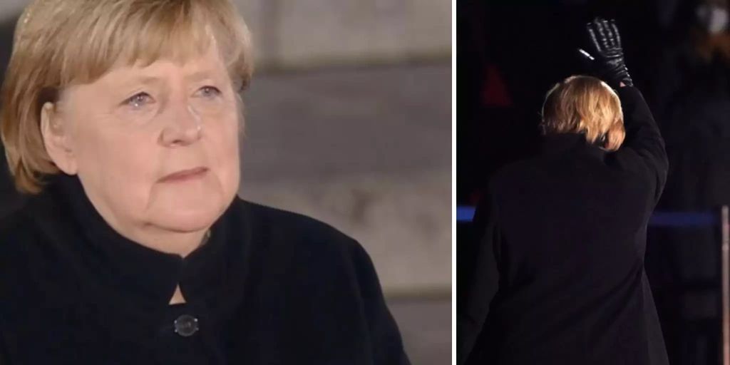 Angela Merkel fights with tears as she says goodbye