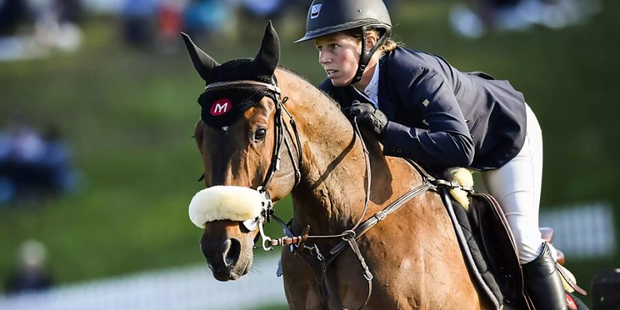 Barbara Schnieper im Sattel von Cicero im vergangenen Mai am CSIO St. Gallen