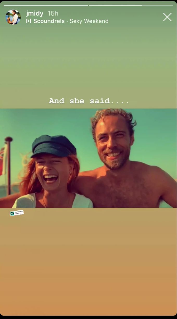 .... und seine Freundin Alizee Thevenet sagte Ja. James Middleton