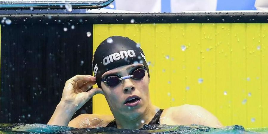 Hat bei der Kurzbahn-DM ihrne zweiten Titel über 400 Meter Lagen geholt: Franziska Hentke. Foto: Andreas Gora/dpa