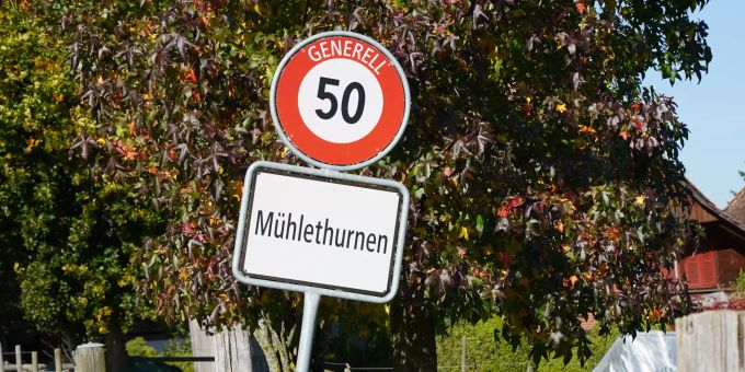 Ortsschild - Mühlethurnen Ortsschild - Mühlethurnen