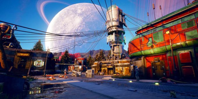 Das Space-SciFi erinnert etwas an Borderlands. Outer Worlds Xbox