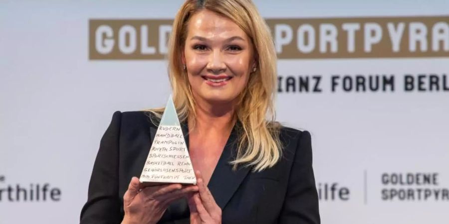 Die ehemalige Weltklasseschwimmerin Franziska van Almsick. Foto: Andreas Gora/dpa