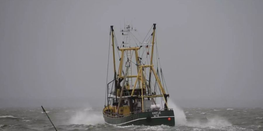 Ein Fischkutter fährt vor Dagebüll über die sturmgepeitschte Nordsee. Für Deutschland ist insbesondere die Nordsee-Fischerei wichtig, etwa beim Hering. Foto: Carsten Rehder/dpa