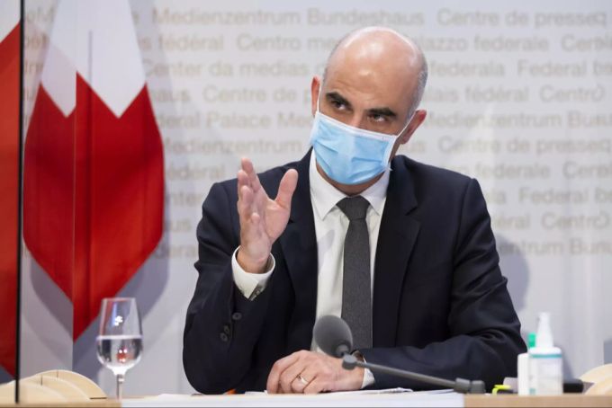 Bundesrat Alain Berset spricht an der Pressekonferenz vom 13. Januar über das Coronavirus. Coronavirus Berset Massnahmen Lockdown