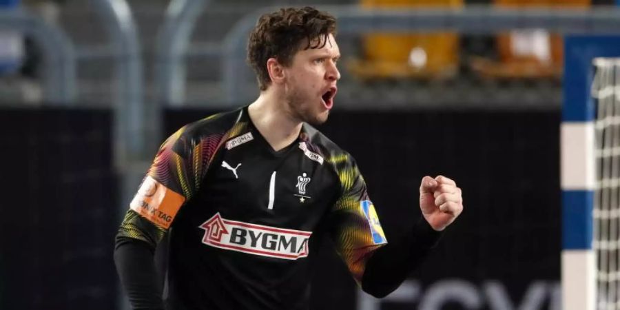 Sorgt sich um die verbleibende Handball-Saison: Torhüter Niklas Landin. Foto: Petr David Josek/AP/dpa