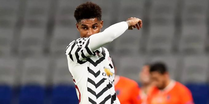 Marcus Rashford (Manchester United) während des Spiels gegen Basaksehir Istanbul in der Champions League. Marcus Rashford Manchester United