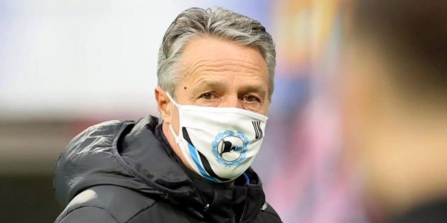 Fordert von seinen Spielern Eigenverantwortung: Arminia-Coach Uwe Neuhaus. Foto: Jan Woitas/dpa-Zentralbild/dpa