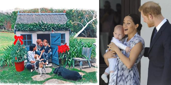 Weihnachtskarte - Archies Spielhaus kostete Meghan & Harry 7000 Franken