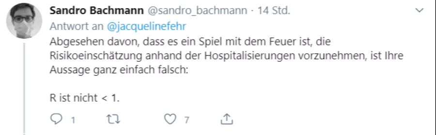 Auch dieser User ist mit der Aussage von Fehr nicht einverstanden.