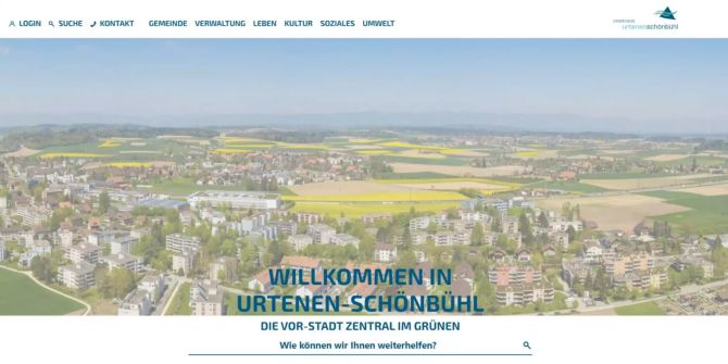 Die neue Website der Gemeinde Urtenen-Schönbühl.