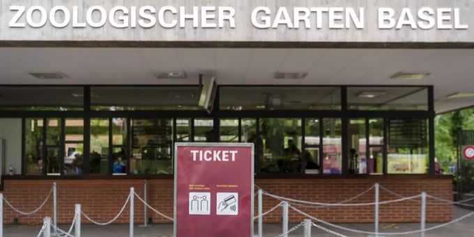 Im Rahmen des Schutzkonzeptes gegen das Coronavirus steht ein Personenleitsystem an der Kasse vor dem Zoo Basel, am Donnerstag, 4. Juni 2020. Zoo Basel