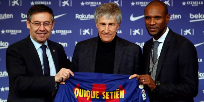 Sportchef Eric Abidal (r.) verlässt den FC Barcelona. FC barcelona Eric Abidal