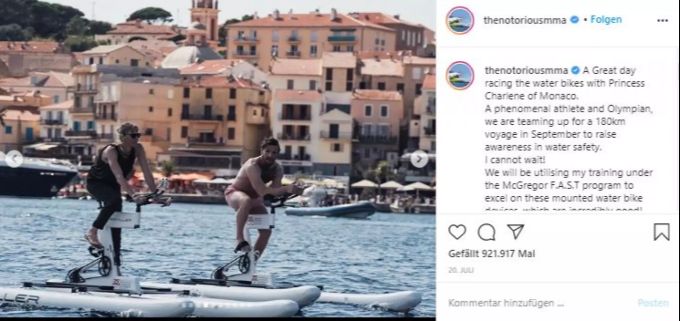 Charène von Monaco und Conor McGreogor trainieren für ihre Reise. charlene