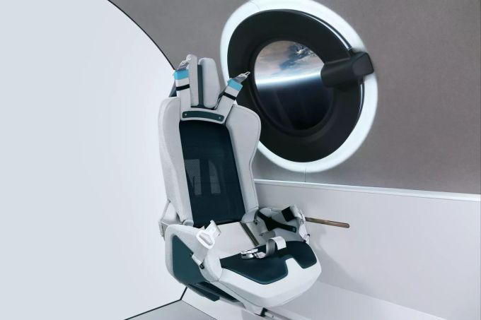 Sitzplatz im Kabineninnenraum des «Virgin Galactic Spaceship» SpaceShipTwo. Virgin Galactic