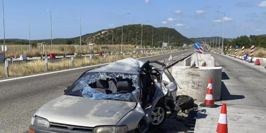 Die Unfallstelle nahe der Stadt Alexandroupolis. Foto: e-evros.gr/AP