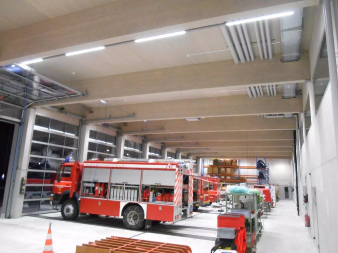 Die Fahrzeughalle. Feuerwehr Konolfingen
