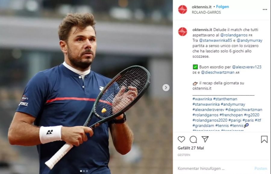 Von der Kälte nicht beeindrucken lassen hat sich der Schweizer Stan Wawrinka.