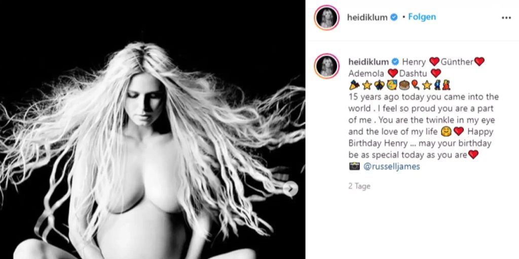 Heidi Klum Teilt Auf Instagram Foto Mit Babybauch