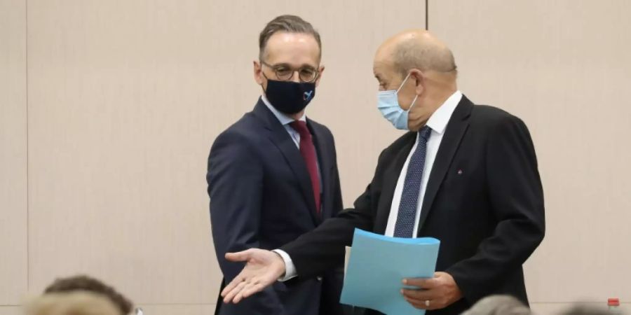 Heiko Maas (l.) und Frankreichs Aussenminister Jean-Yves Le Drian