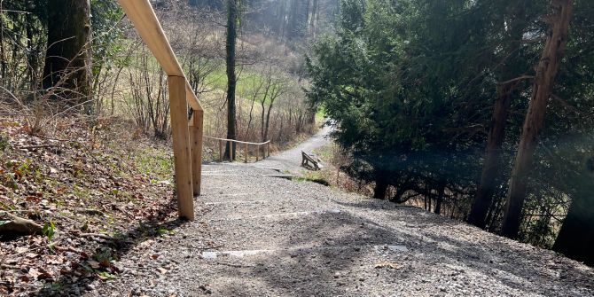 Rutschiger Weg vom Uetliberg nach Stallikon