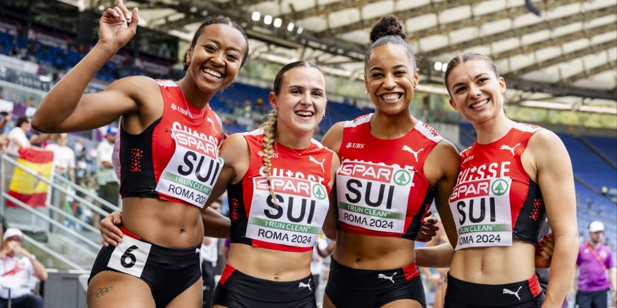 Sarah Atcho-Jaquier, Leonie Pointet, Salome Kora und Geraldine Frey verpassen die Medailllen.