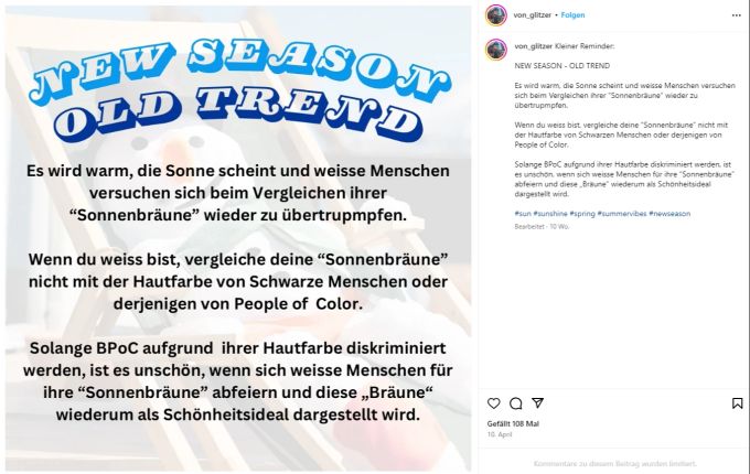 Dieser Instagram-Post eines schwarzen Aktivisten erregt aktuell viel Aufmerksamkeit. aktivist