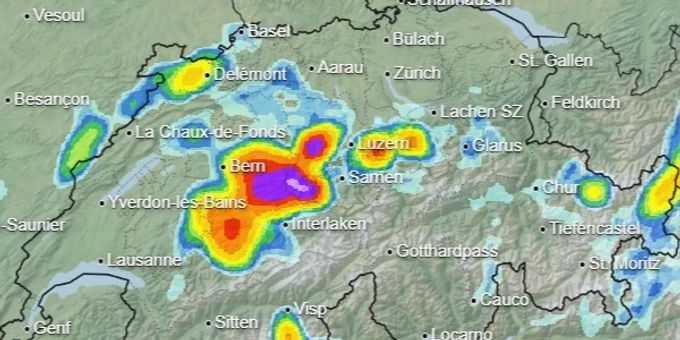 Gegen 17 Uhr trifft es unter anderem das Emmental. wetter