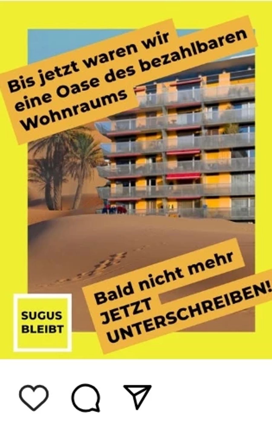 Über Instagram wurde für das Unterschreiben einer Petition mit Forderungen an die Verwaltung und Politik aufgerufen.