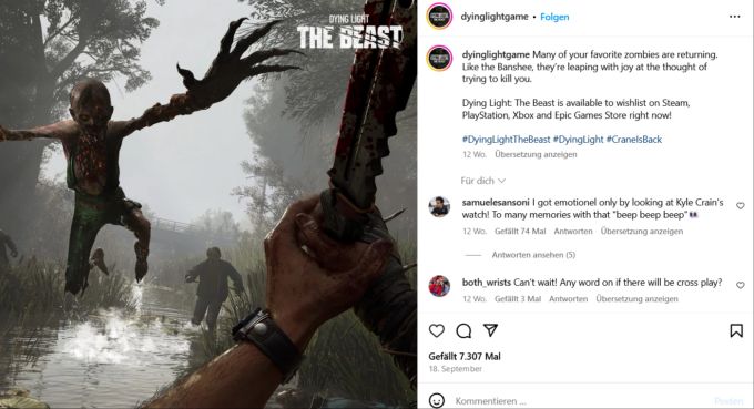 Fans dürfen sich auf die Rückkehr von bekannten Zombies in «Dying Light: The Beast» freuen. dying light the beast