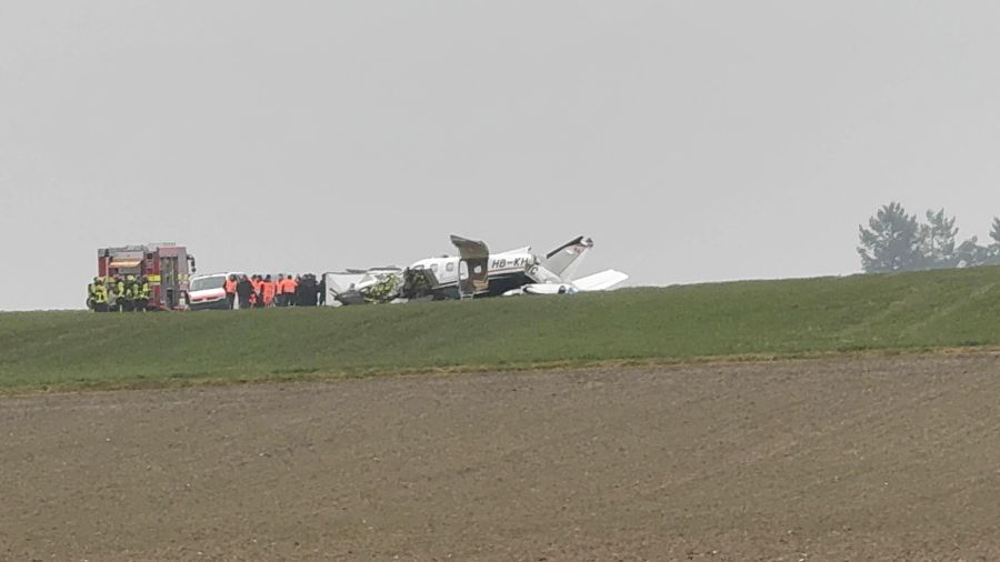 Die abgestürzte Maschine im Bild.