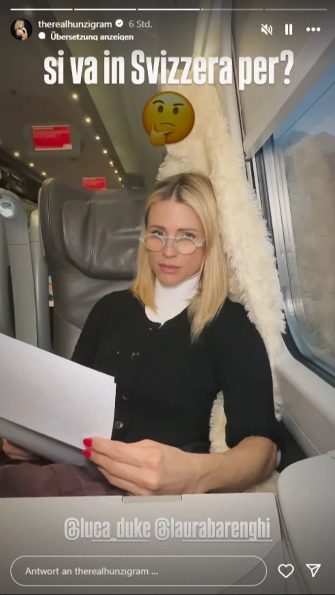 Im Zug in die Schweiz: Michelle Hunziker sorgte mit diesem Post schon vorab für ESC-Gerüchte. michelle hunziker
