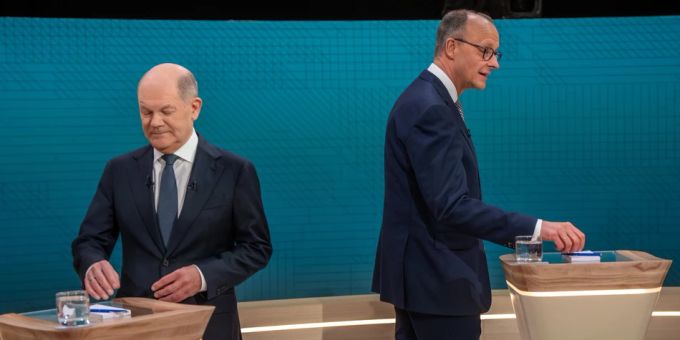 Laut Umfrage - Scholz gewinnt TV-Duell knapp – Merz punktet bei Männern